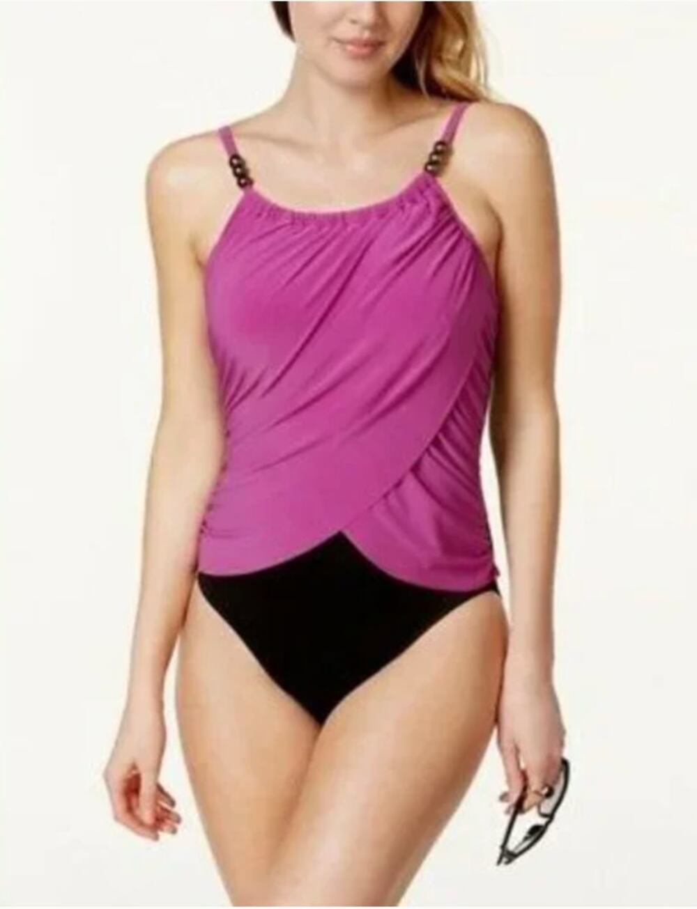 Magic Suit by Miraclesuit Swimsuit One Piece Swimwear Orchid Womens Size 12 New